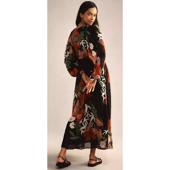 Anthropologie x Farm Rio Long Sleeve Floral Maxi Dress Women S Contemporary Chic - Picture 2 of 11